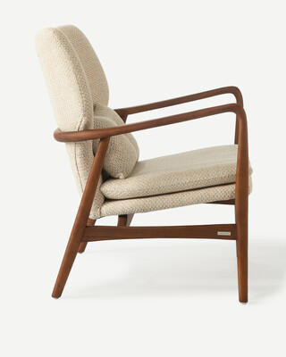 Chair Peggy fabric rough grey (FSC 100% certified), Beige, medium