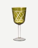 Wine glass Tie up set 4, Olive green, small