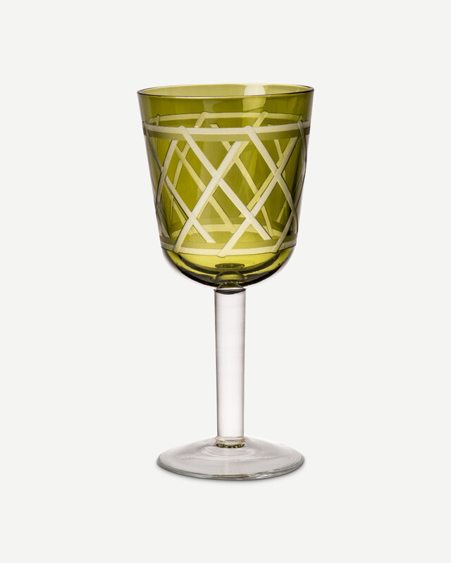 Wine glass Tie up set 4, Olive green, pdp