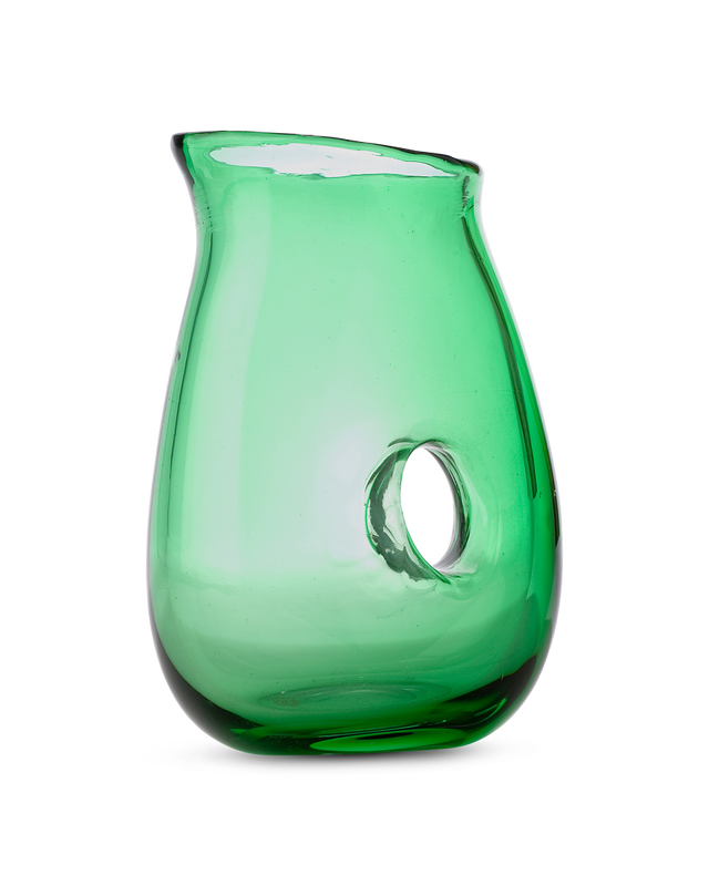 Jug with Hole clear, Dark green, large