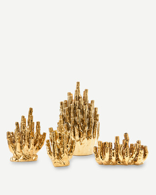 vase coral 20-tulips gold, Gold, medium
