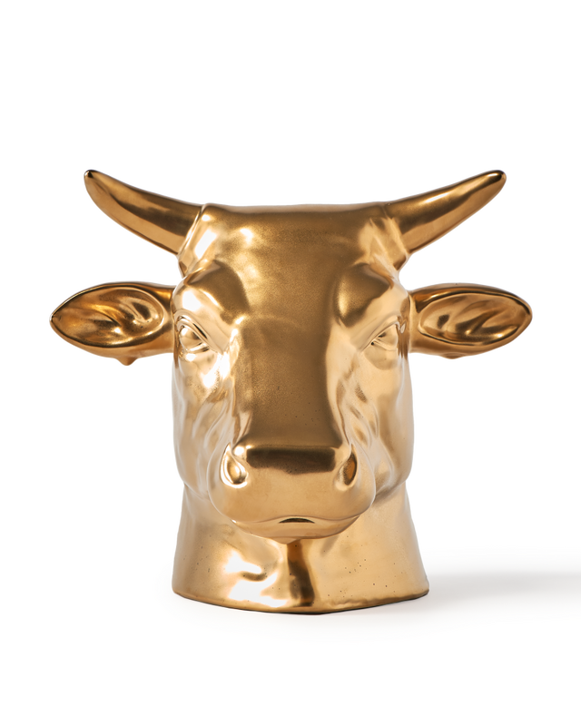 moneybox don't eat me, save me cow, Gold, large