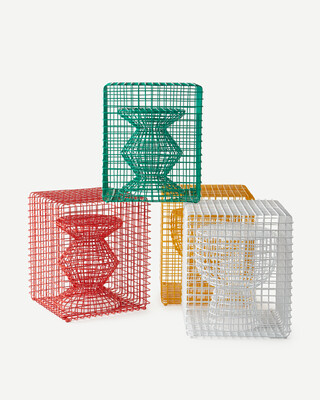 zig zag wire red, Coral red, medium