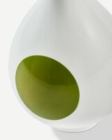 vase small bird orange, Dark green, small