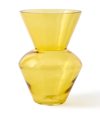 vase fat neck yellow S, Yellow, medium