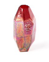 Vase graphic luster white M, Coral red, small