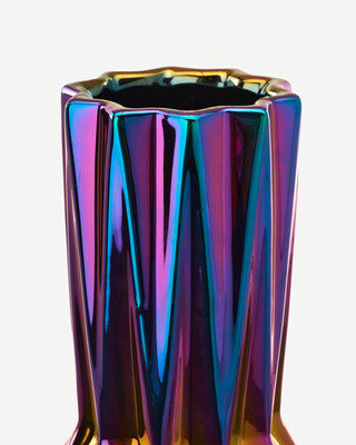 Vase Oily folds L, Multi-colour, medium
