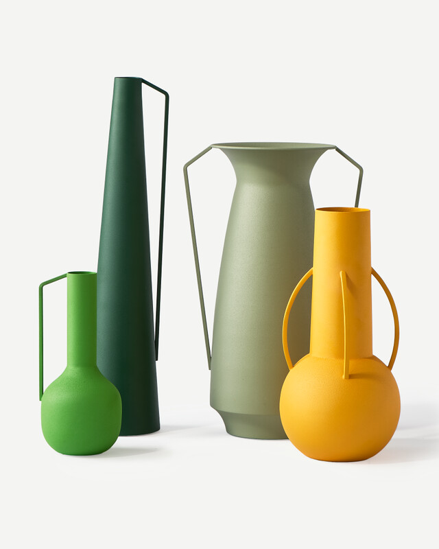 Vases Roman green set 4, Olive green, pdp
