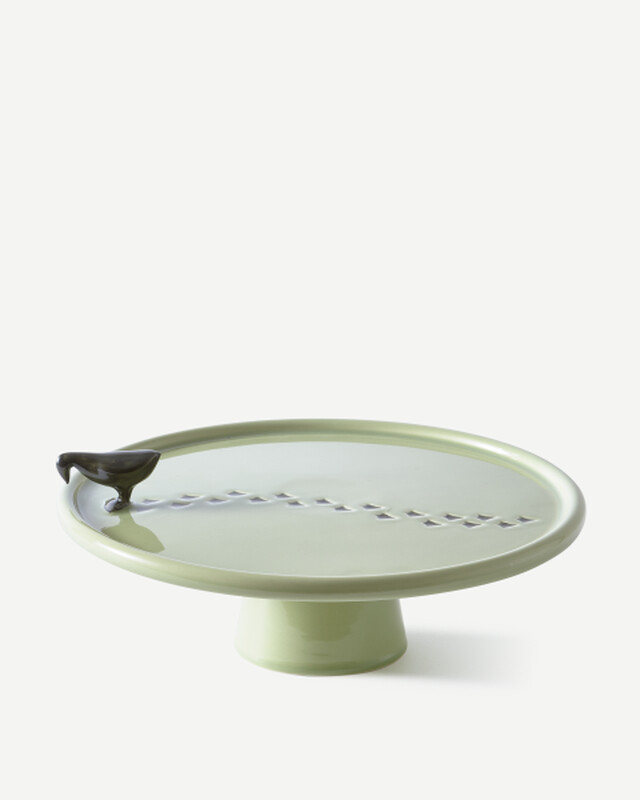 plate walking duck white/gold, Green grey, pdp