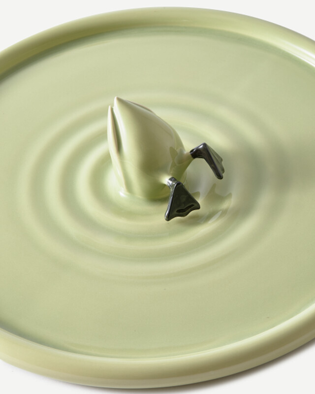 plate diving duck pink, Green grey, pdp