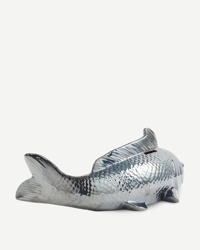 moneybox fish metallic, Dark grey, pdp