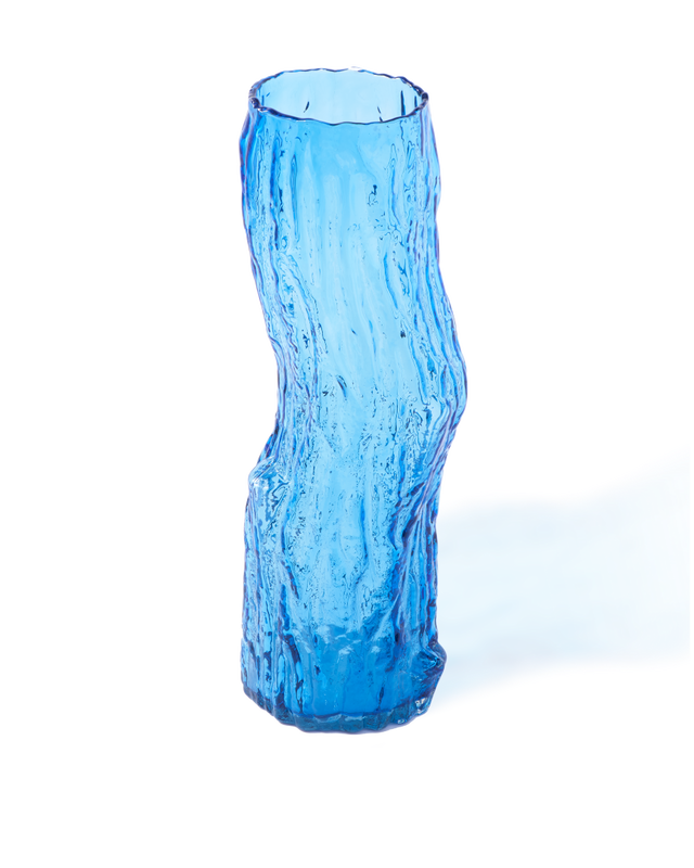 vase tree log blue L, Dark blue, large