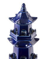 vase pagoda blue, Dark blue, small