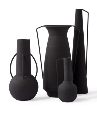 Vases Roman black set 4, Black, medium