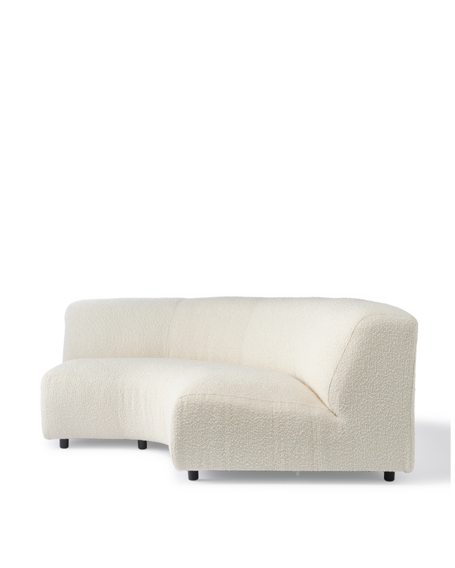sofa a-round-u 1/4 circle boucle ecru, White, large
