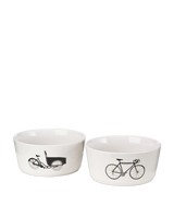 Snack bowl Bikes set 4, White, small