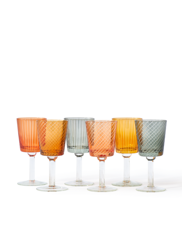 Wine glass library set 6, Multi-colour, large