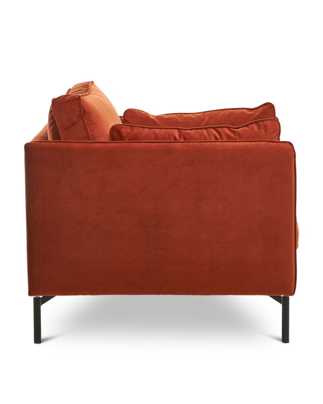 Fauteuil PPno.2 velvet brown, Rust red, large