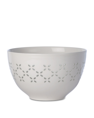 Salad bowl Pierced set 2, White, medium