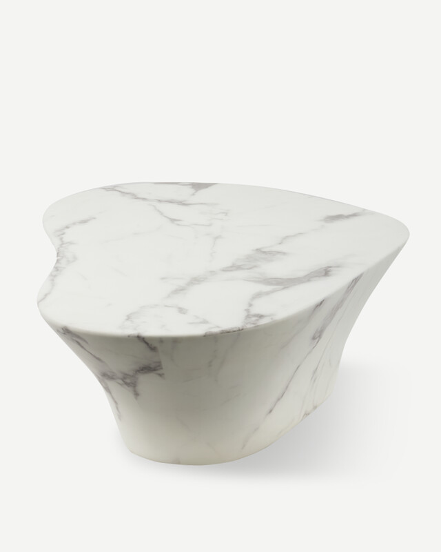 coffee table oval travertine look L, White, pdp