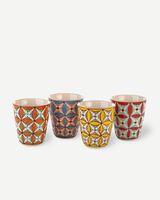 Cups colour hippy set 4, Multi-colour, small