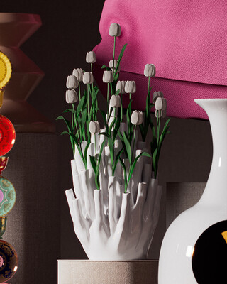Coral Vase 50-tulips