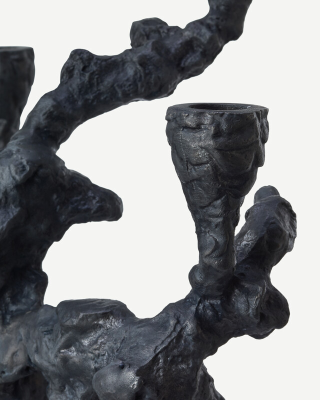 Candle holder apple tree gold, Dark grey, pdp