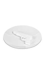 Plate with gun, White, small