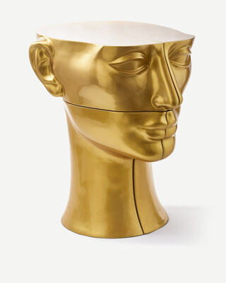 head right top gold, Gold, medium
