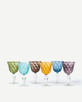 Wine glass blocks multicolour set 6, Multi-colour, small