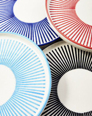 plates marine striped set 4, Multi-colour, medium