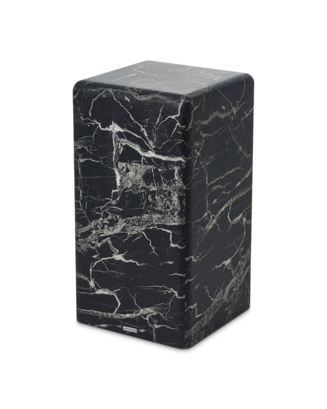 Pillar marble look black S, Black, large