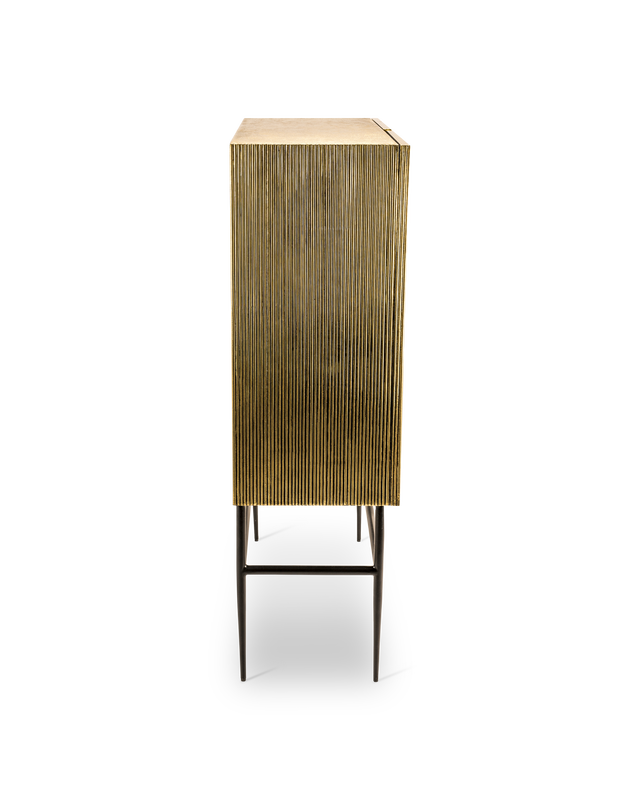 Cabinet Ribbel gold middle, Gold, large