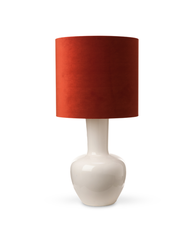 Lamp shade Ø55xH50cm velvet rust, Rust red, large
