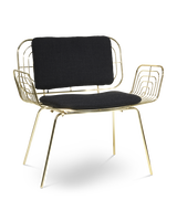 Lounge chair Boston black, Gold, small