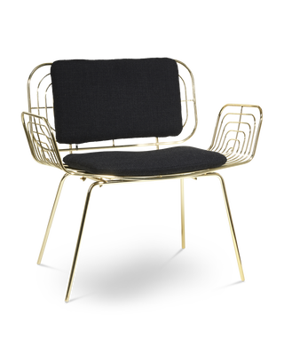 Lounge chair Boston gold, Gold, medium