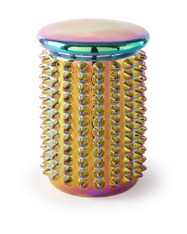Stool Oily spikes, Multi-colour, large