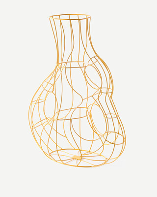 vase three ears frame yellow L, Yellow, medium