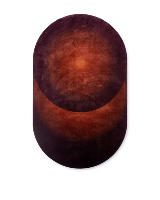 carpet optical oval rust, Rust red, medium