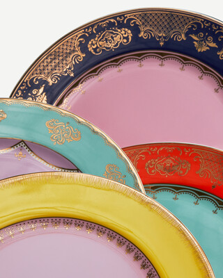 dinner plates grandpa set 4, Multi-colour, medium