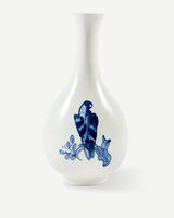 vase small bird orange, Yellow, small