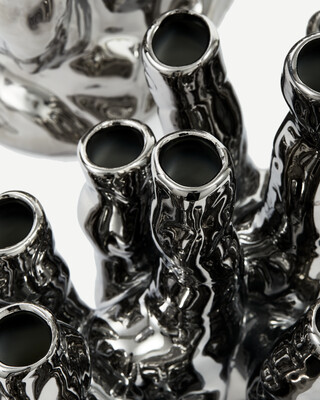 Vase coral 20-tulips silver, Silver, medium
