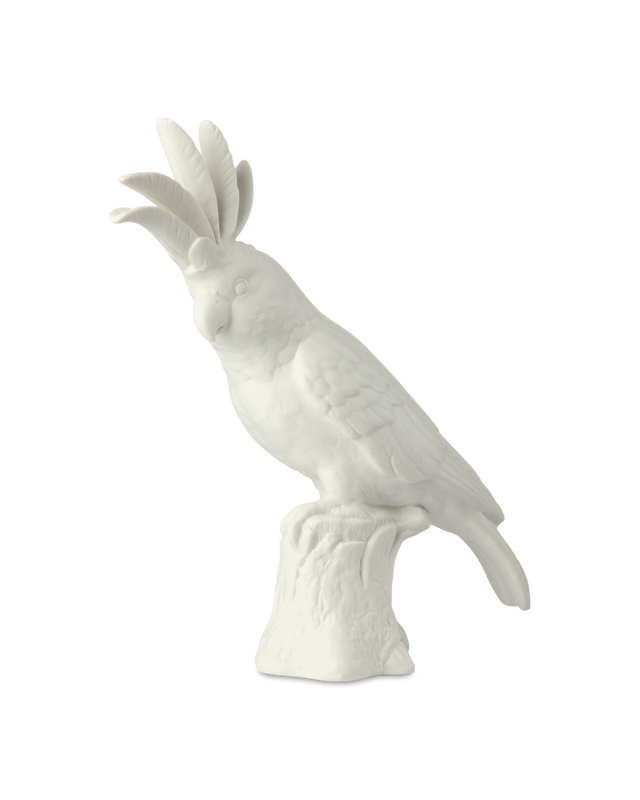 Statue cockatoo white, White, large