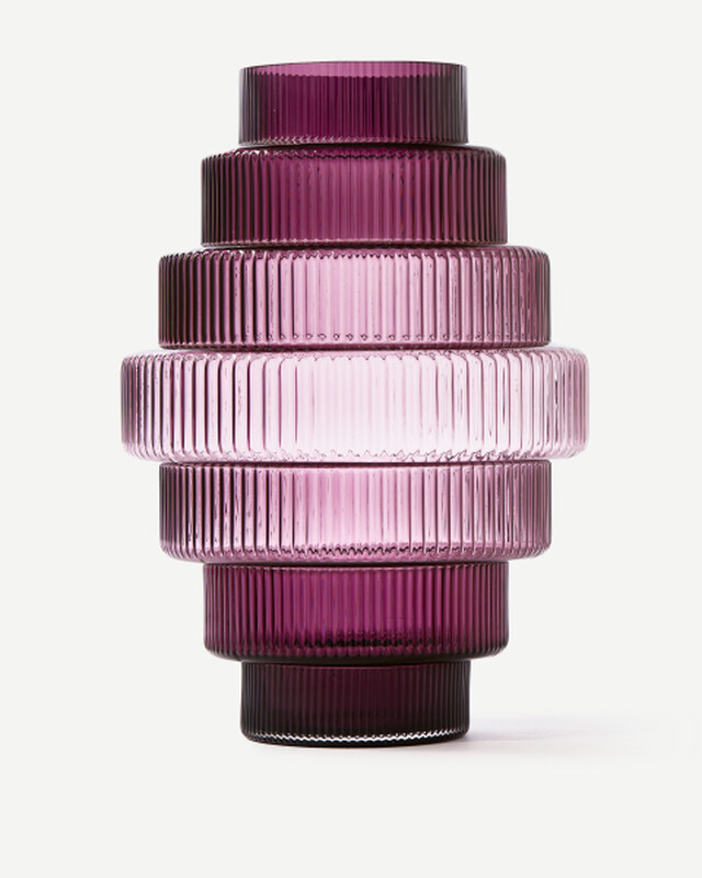 Vase Steps amber small, Dark purple, pdp