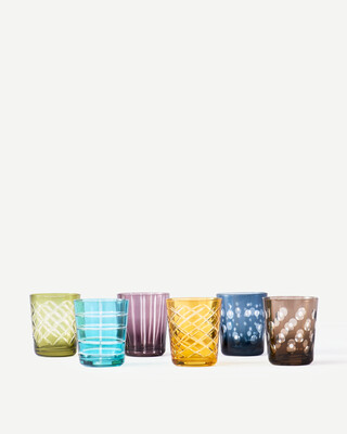 Tumbler cuttings multicolour set 6, Multi-colour, medium