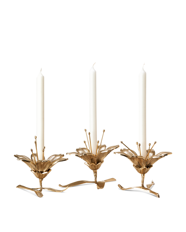 Candle holder Lilly, Gold, large