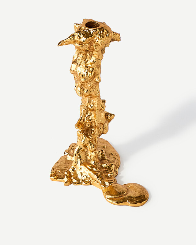 Drip candle holder L, Gold, pdp