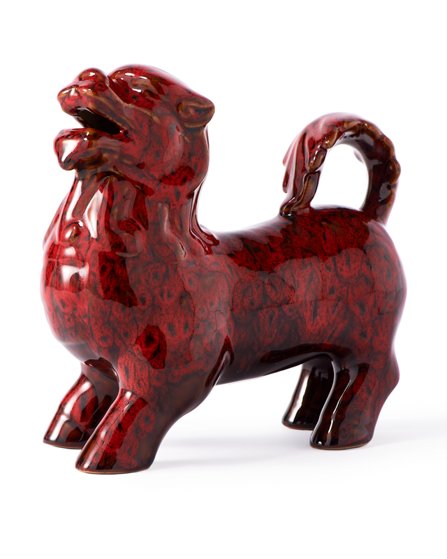 statue qilin red, Coral red, large