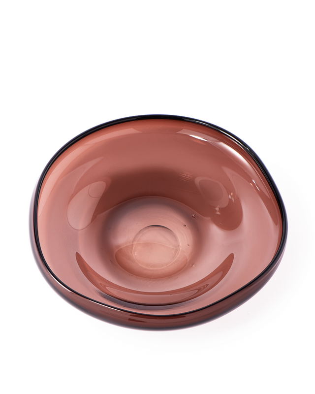 plate clear blue eye S, Dark brown, large