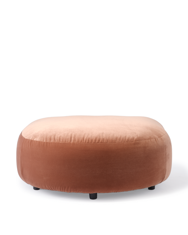 sofa a-round-u hocker velvet brown left, Dark brown, large
